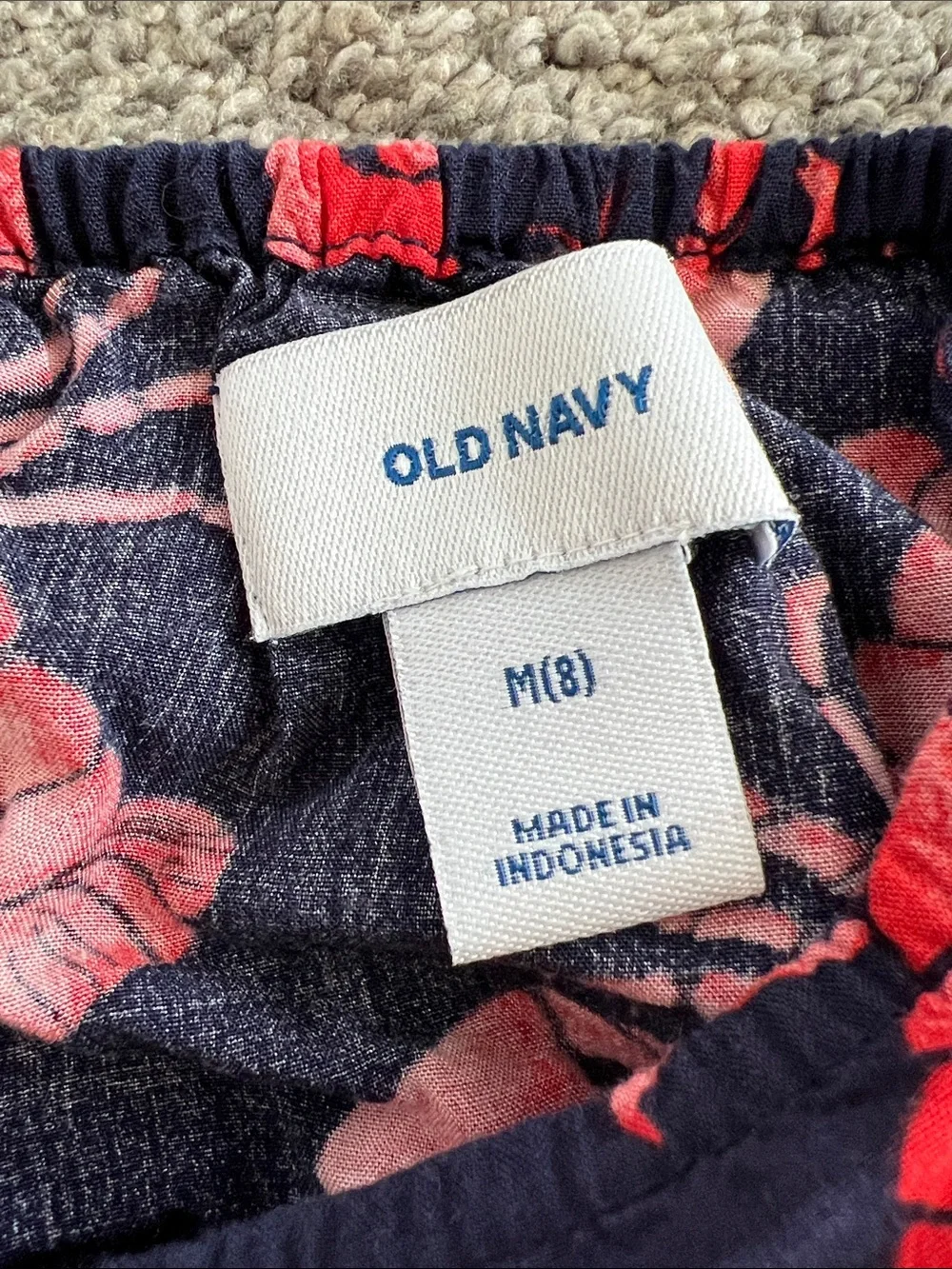 Old Navy Navy Dress with Coral Red Lobster Print